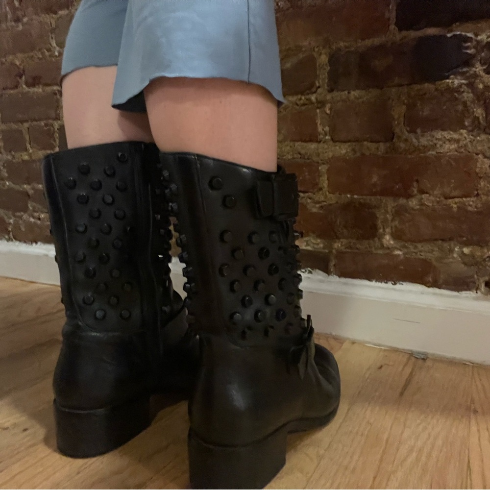 Michael Kors Black Studded Combat Boots - Picture 4 of 4